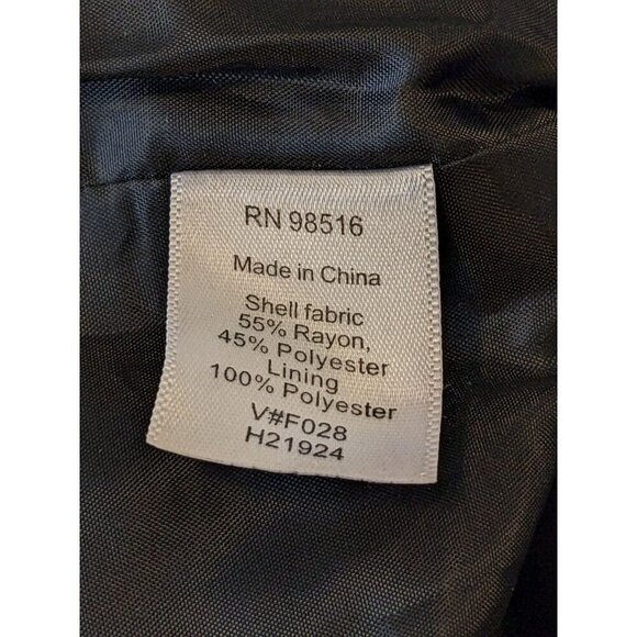 Coldwater Creek Womens Jacket L Metallic Gray Black Animal Print Ruffle Trim - Picture 6 of 6